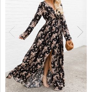 Pink Lily long sleeve maxi dress